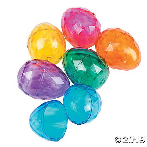 Jumbo Diamond Plastic Easter Eggs 12 Pc.