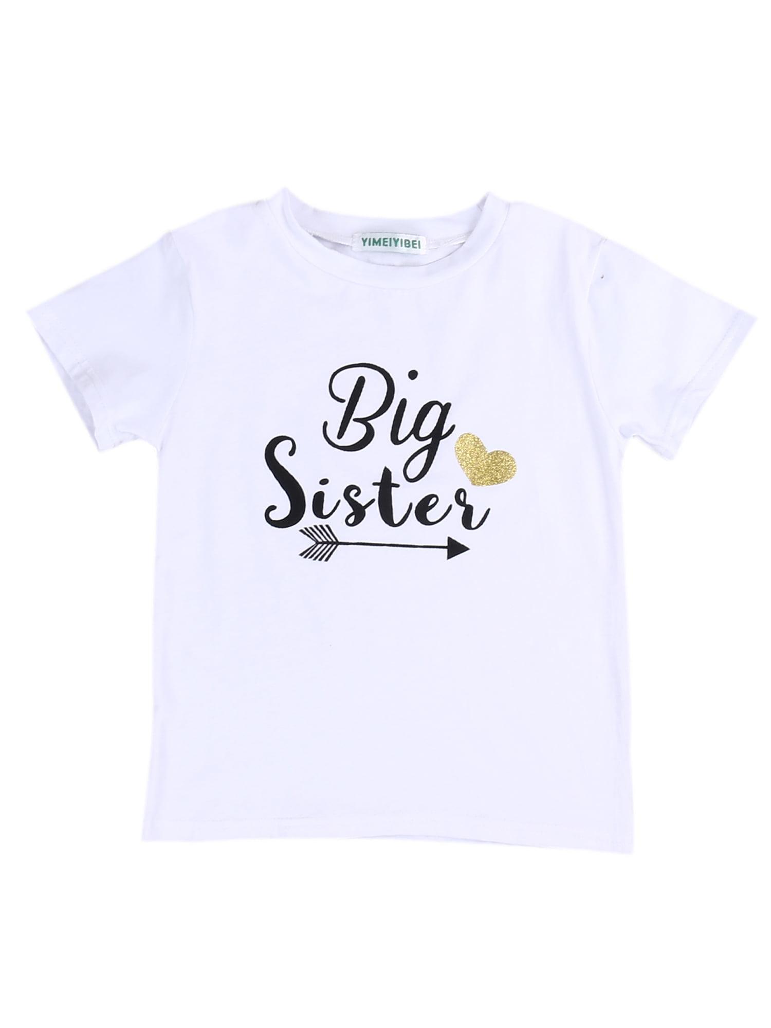 Newborn Baby Kids Little Brother Romper Big Sister T-shirt Tops Clothes Outfits 
