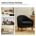 thumbnail image 5 of Upholstered Black Armchair 2 Pieces Boucle Fabric Solid Wooden Legs Living Room Bedroom, 5 of 7