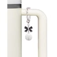 thumbnail image 3 of Delight Jewelry Silvertone Large Volleyball - Silvertone Black Bow Charm Accessory for Tumblers and Thermal Cups, 3 of 4