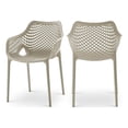 thumbnail image 1 of Meridian Furniture Mykonos Taupe Chaise de Salle à Manger d'Extérieur pour Patio (Ensemble de 4), 1 of 8