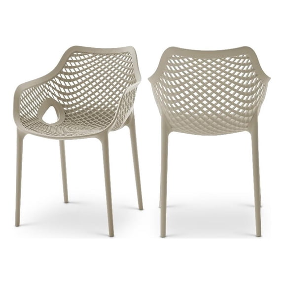 Meridian Furniture Mykonos Taupe Outdoor Patio Dining Chair (Set of 4)