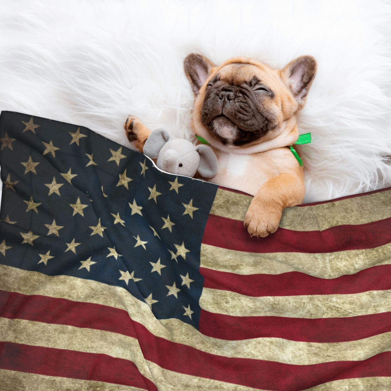 Retro Us America Flag Dog Blanket Soft Warm Flannel Cat Blanket Great Pet Throw for Cats Puppy Small Medium Large Dog