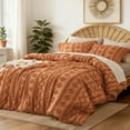 thumbnail image 6 of U by Bedsure Tufted Boho Comforter Set, 3 Pieces Farmhouse Shabby Chic Embroidery Bed Set, Soft Jacquard Comforter for All Seasons,Queen,Caramel, 6 of 6