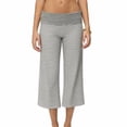 thumbnail image 3 of Inglocry Foldover Culottes for Women Low Rise Gauchos Pants Cropped Flowy Flared Wide Leg Palazzo Lounge Yoga Capri Pant Dark Gray XL, 3 of 5