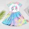 thumbnail image 4 of shoper Girls Dresses Size 10 Crew Neck Cartoon Print Short Sleeve Soft Princess Dresses Toddler Girl Clothes Girl Dresses Sky Blue 130, 4 of 6