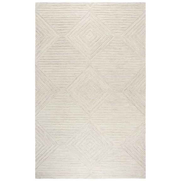 Alora Decor Geneva 9' x 12' Solid Natural/Ivory Hand-Tufted Area Rug