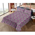 thumbnail image 4 of Ambesonne Skull Fitted & Flat Sheet with Sham 3 Pcs Set, Sepia Skeleton Roses Heads, Twin, Fuchsia Purple and Black, 4 of 5