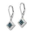 thumbnail image 2 of 1/2 Carat (Ctw) Enhanced Blue & White Diamond Dangle Earrings in Sterling Silver for Women, 2 of 6