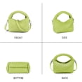 thumbnail image 2 of LHSHID Women Woven Tote Small Crossbody Bag, Weave Quilted Purse Square Shoulder Bag Woven Handbag with Detachable Strap, 2 of 6