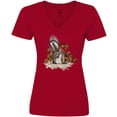 thumbnail image 3 of Inktastic Squirrel Superhero Landing with Acorns Women's V-Neck T-Shirt, 3 of 5