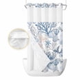 thumbnail image 2 of Coastal Coral No Hook Shower Curtain Waterproof,Bathroom Curtains with Snap in Liners and See Through Top Window,Vintage Ocean Blue Starfish Conch Nature Hotel Style Bathtub Curtains Shower 36"Wx72"L, 2 of 8