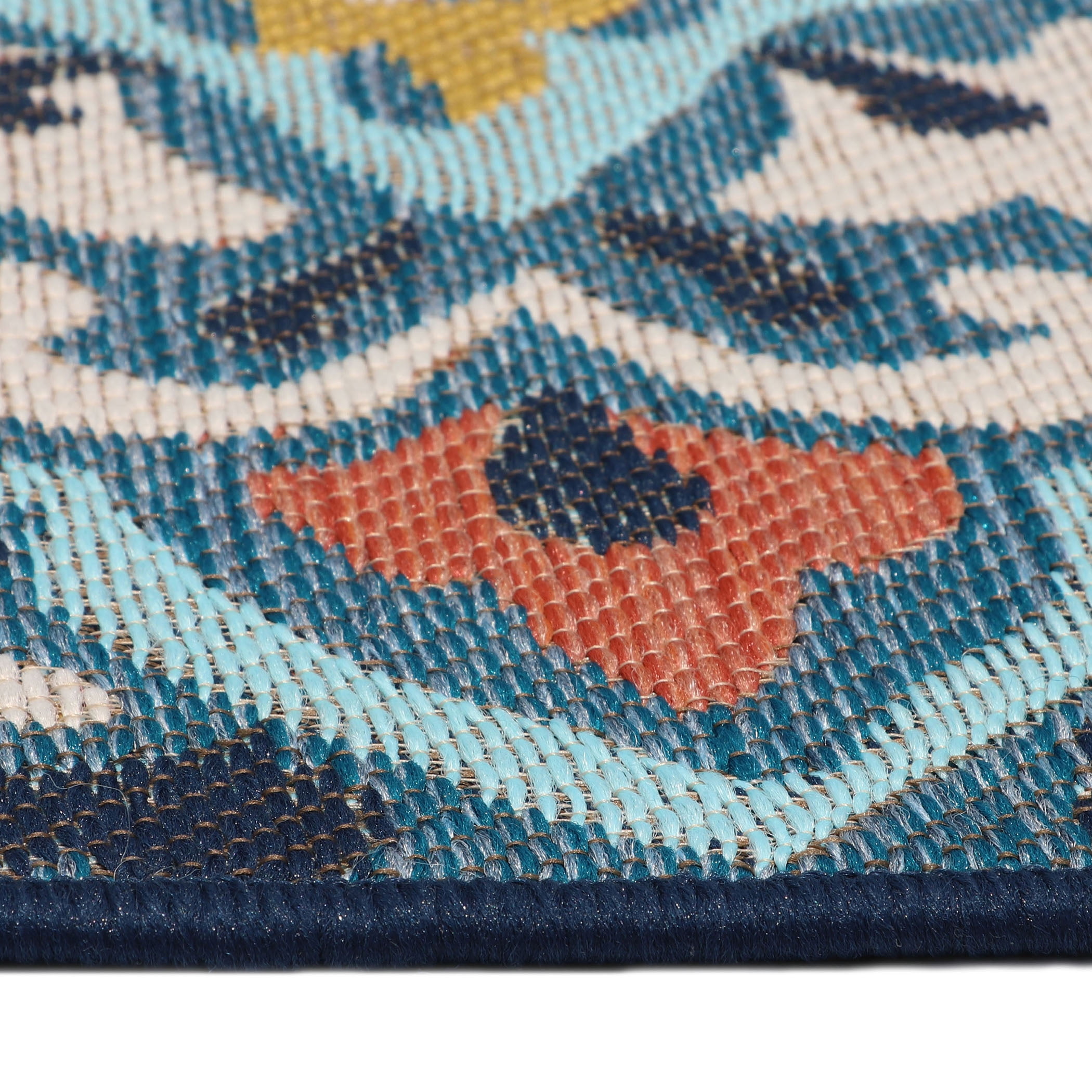 Better Homes & Gardens Turquoise Medallion Outdoor Rug, 3' x 5'