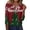 37# Deep Red, variant on Christmas Button Shirt Womens 3/4 Sleeve V-Neck Tees Christmas Graphic Y2k Csaual Casual Daily Photo Shoot T-Shirt Wine S