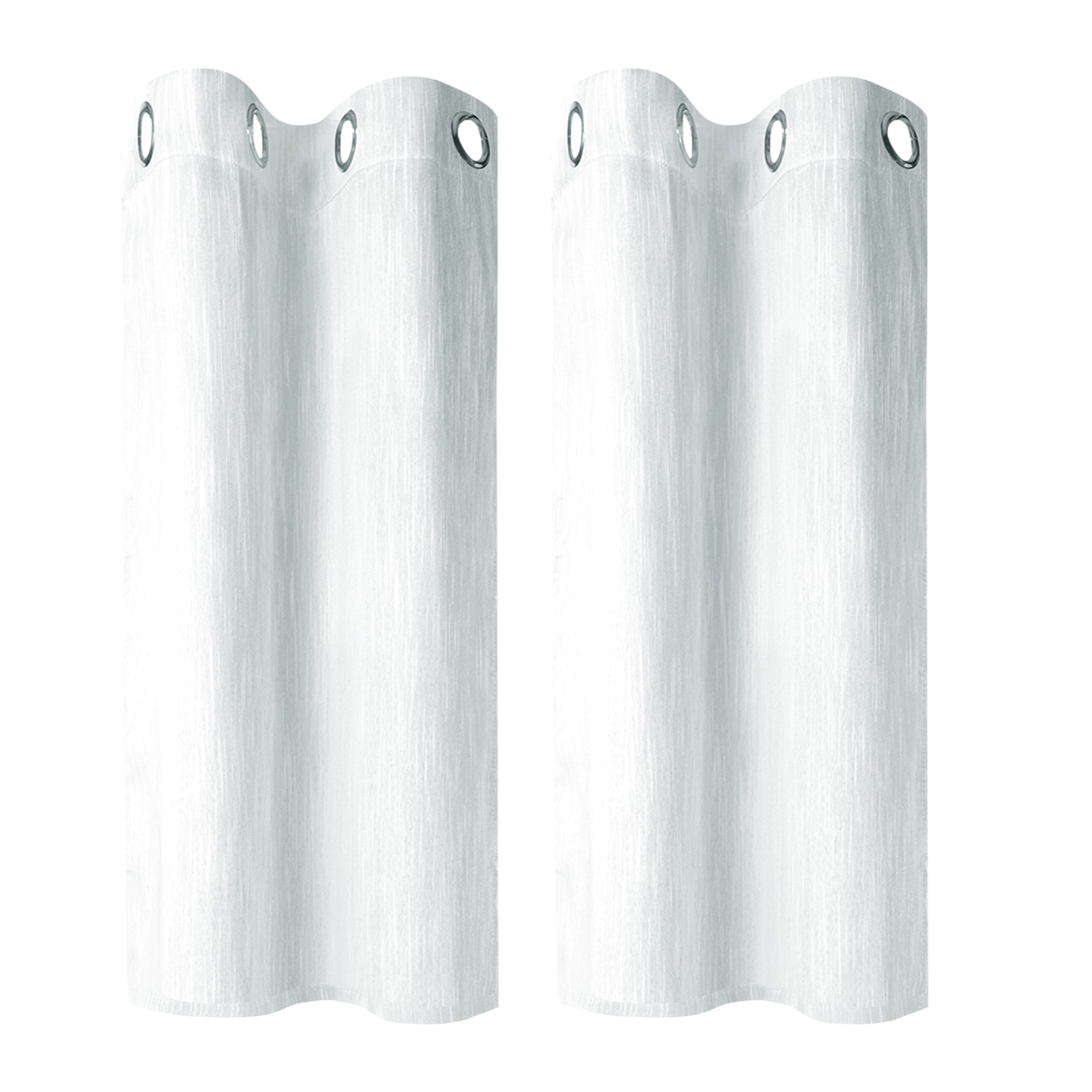 Unique Bargains 2 Panels Kitchen Linen Look Blackout Curtains Light