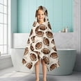 thumbnail image 6 of Brown Footballs on Beige Pattern Hooded Bath Towel，50"x30" for Ages 3 To 12 Kids, Quick Dry Lightweight Soft Microfiber Hood Beach Towel Cover Up for Kids, 6 of 7