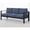 Black & Blue, variant on CozyHom 3 Seats Outdoor Patio Metal Sofa Aluminum Sofa Furniture Set, Outside Conversation Couch With Cushions, Gray