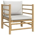 thumbnail image 6 of vidaXL Garden Lounge Set Natural bamboo, Light grey cushions, 6 of 6