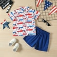 Baby Boy Outfits Short Sleeve independence Day Cartoon Prints T-Shirt