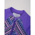 thumbnail image 4 of JanJean Kids Girls One Piece Swimsuits Prints Long Sleeve Bathing Suit Rash Guard Beach Swimwear Purple 6, 4 of 7