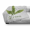 thumbnail image 3 of Sage Soft Flannel Fleece Blanket, Ecological Concept Hand Painted Style Watercolor Leaves with Go Green Inspirational, Cozy Plush for Indoor and Outdoor Use, 50" x 70", Green White, by Ambesonne, 3 of 6