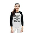 thumbnail image 2 of Thread Tank Drinks Well With Others Unisex 3/4 Sleeves Baseball Raglan White Black 2X-Large, 2 of 4