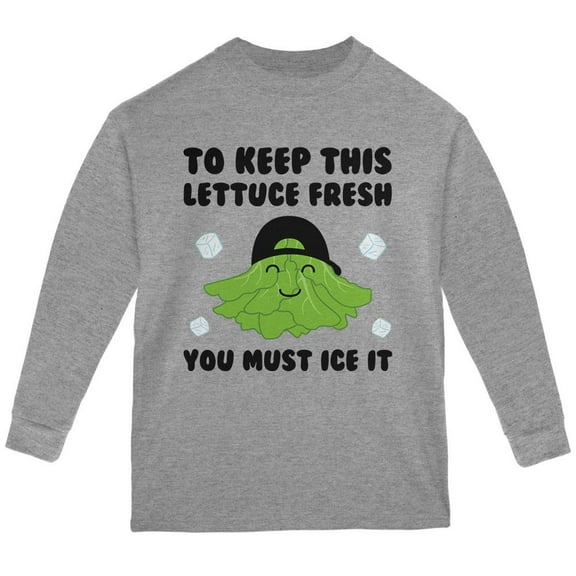 Vegetable Lettuce Fresh Bro Hair Funny Youth Long Sleeve T Shirt Storm Grey YSM