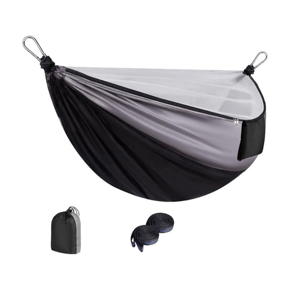 Portable Camping Hammock With Crossbars & Carrying Bag, Breathable Mesh Outdoor Hammock For Backyard, Patio, Hiking & Travel, Easy To Install Multicolor F