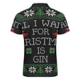 thumbnail image 5 of All I Want for Christmas Is Gin Men Zipper T-shirt Summer Casual Short Sleeve T-shirt Top, 5 of 7