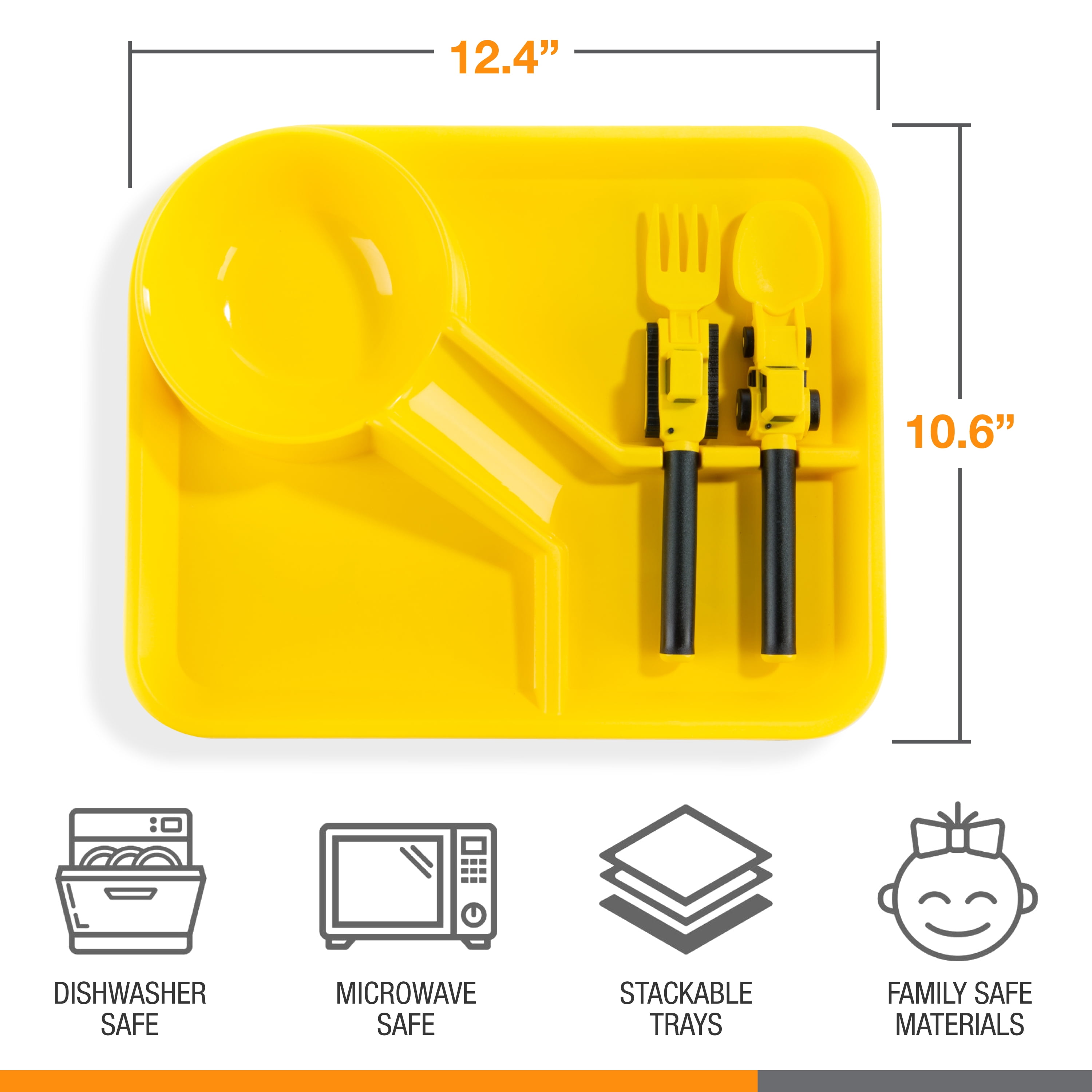 Tractor Utensils Baby Dishes Dinneractive Dining Set For Kids 3 PC