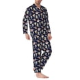 thumbnail image 2 of Zufioo Sharks In Sunglasses Mens Pajamas Set, Mens Long-Sleeved Pajama and Pajama Pants,Pajamas Para Hombres,Men's Sleepwear-Small, 2 of 7