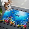 thumbnail image 4 of Shark Large Area Rugs for Bedroom Living Room, Non Slip Carpet Bedside Rug, Blue Ocean Underwater Animal Coral Tropical Fish Rectangular Floor Cover Kitchen Accent Rug 2'x3' for Dining Room/Office, 4 of 9