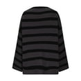 thumbnail image 4 of Htigea Women's Oversized Sweaters Vintage Striped Long Sleeve Knit Pullover Fall Winter Casual Loose Fit Sweater Tops Brown S, 4 of 7