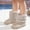 Beige, variant on Eltusu Girls Snow Booties, No Slip Comfy Warm Windproof Winter Boots Shoes Beige Size 11.5(Little Kids)