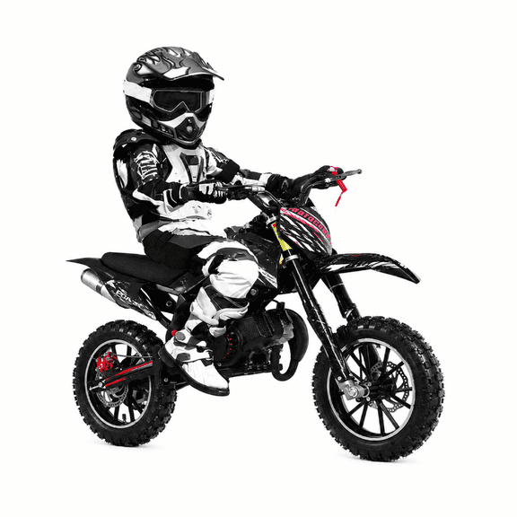 Gpower 49cc Dirt Bike for Kids 6-15,2-Stroke Gas Powered Mini Dirt Bike,1.5L Fuel Capacity,1-Seater,Black