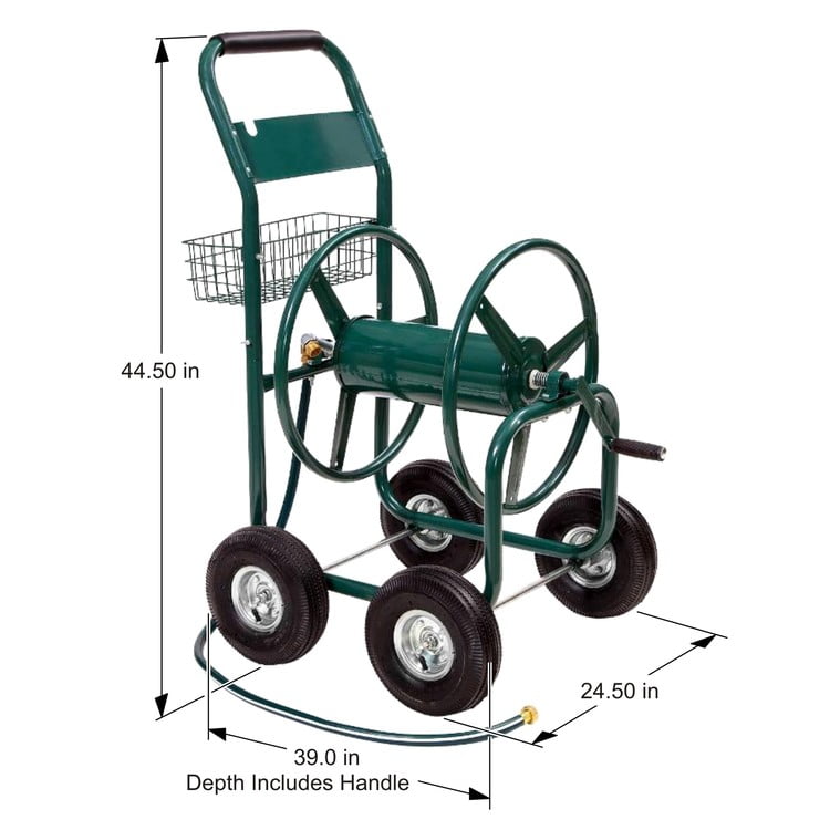 Liberty Garden Residential and Industrial 4 Wheel Hose Reel Cart 