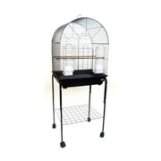 YML 1934BLK_4924BLK 1/2" Bar Spacing Round Top Bird Cage with Stand, Black