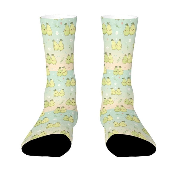 Cute Pear Funny Novelty Crew Socks for Women Men Sports