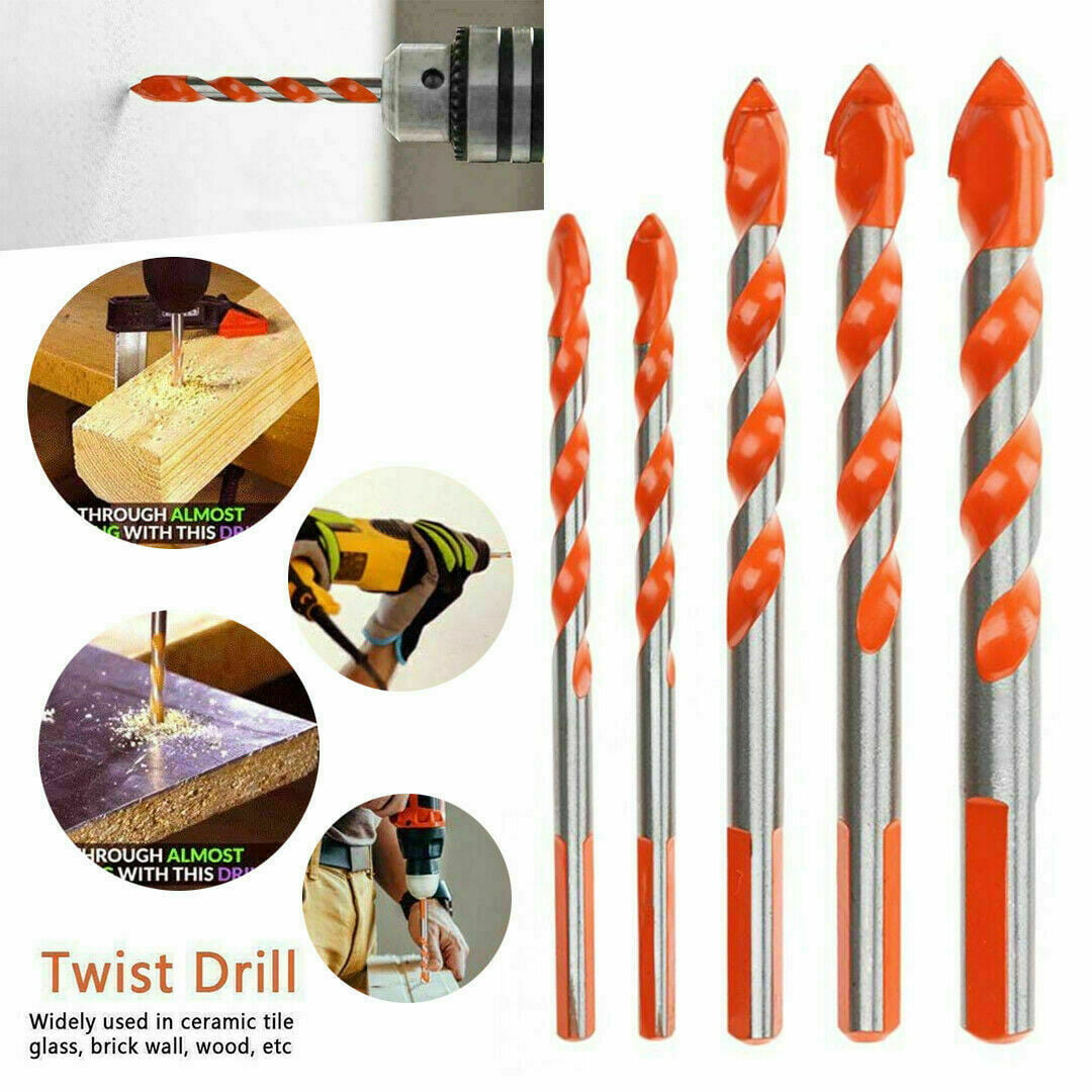 5PC 6-12mm Multifunctional Drill Bits Ceramic Glass Punching Hole Working Sets 