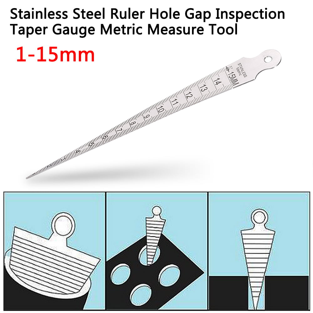 Stainless Steel Welding Gauge Asixx 1-15mm Stainless Steel Ruler Welding Inspection Taper Gauge Metric Imperial Measure Tool