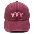 thumbnail image 2 of XFeng Pink Ribbon Flower Embroidery Vintage Baseball Cap, 2 of 5