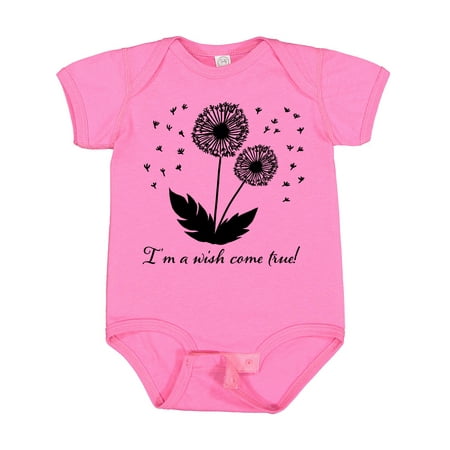 

Inktastic I m a Wish Come True Dandelion in Black Gift Baby Boy or Baby Girl Bodysuit