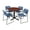 Cherry / Blue, variant on Romig Pillar 48 in. Round X-Base Breakroom Table- Maple & 4 Zeng Stack Chairs- Blue