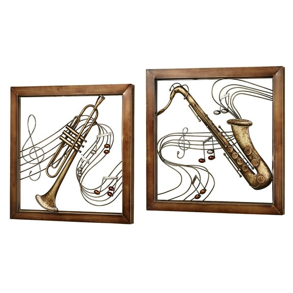 Musical Harmony Wall Art Multi Metallic Set of Two 2