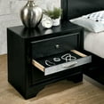 thumbnail image 4 of Black 3-Drawer Solid Wood & MDF Nightstand with Pewter Knobs & Hidden Jewelry Drawer - Contemporary Style for Bedroom - 26" W x 16.6" D, 4 of 6