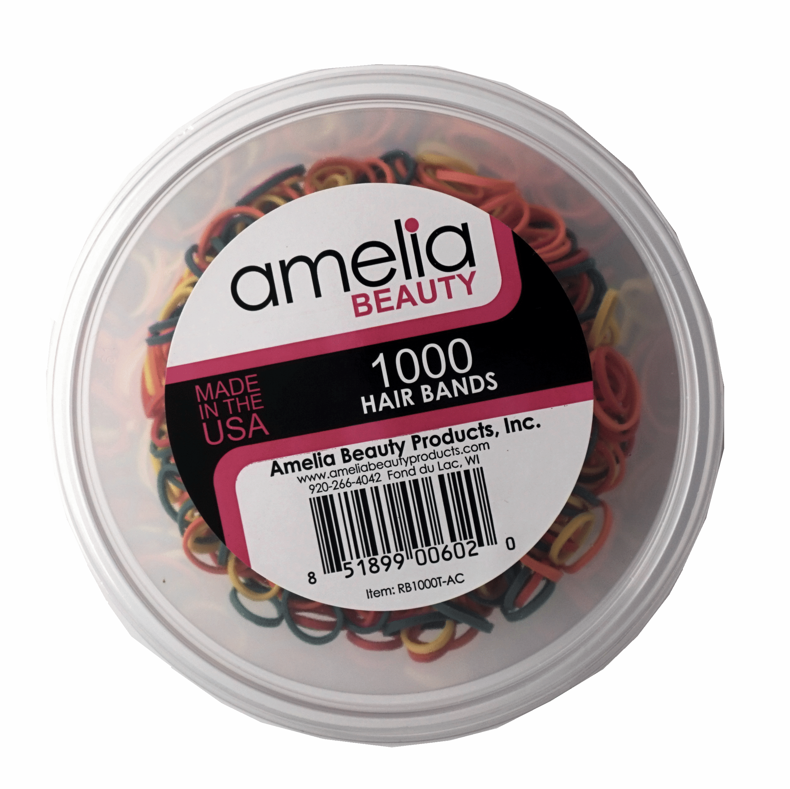 1000, Assorted Colors, Standard Size, Rubber Bands for Pony Tails and Braids