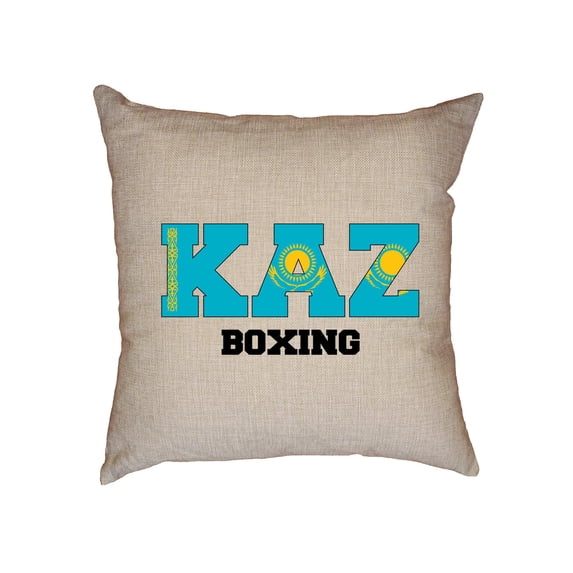 Kazakhstan Boxing - Olympic Games - Rio - Flag Decorative Linen Throw Cushion Pillow Case with Insert
