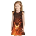 thumbnail image 1 of Fotbe Magma Fire Black Dragon Vestido de Dormir para Niñas de 3 a 10 Años, Mangas Cortas, Estilo Princesa, Pijama Camisón con Mangas Voladas-X-Large, 1 of 6