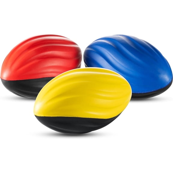 Bedwina 5" Mini Foam Football - (Pack of 3) Small Toy Footballs for Indoor and Outdoor Play, Spiral Foam Sports Birthday Football Party Favors for Kids