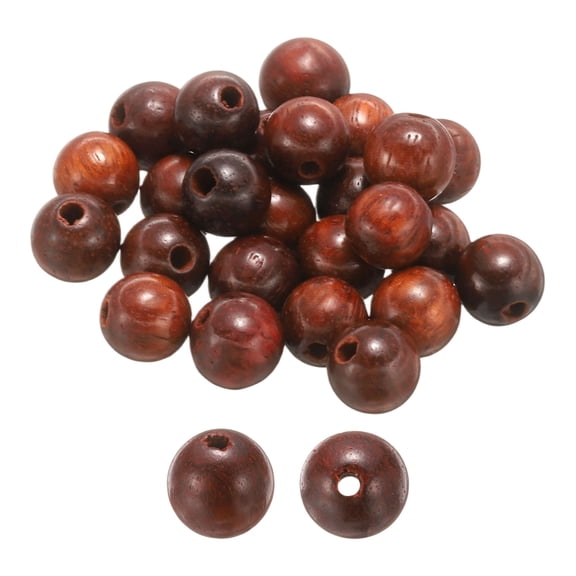 Uxcell 100pcs Natural Wooden Beads 6mm Red Sandalwood Round Polished Loose Bead Smooth Spacer Balls Beading for Jewelry Making Bracelets Necklace Earrings Craft DIY